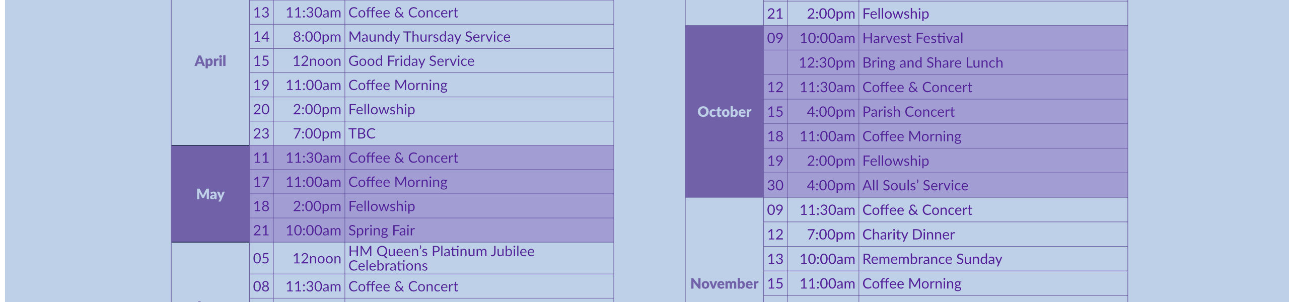Events flyer header