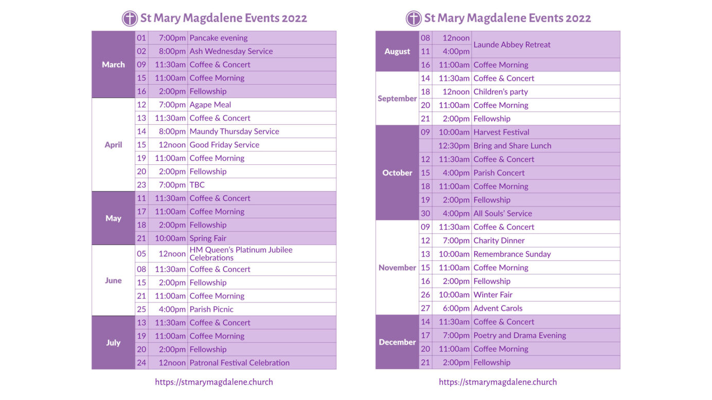 2022 events for web